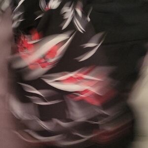 Floral Black and Red Scarf